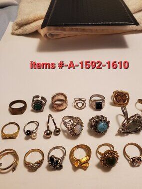 19 Rings, items # A -1592-1610, wt.108 grams,.